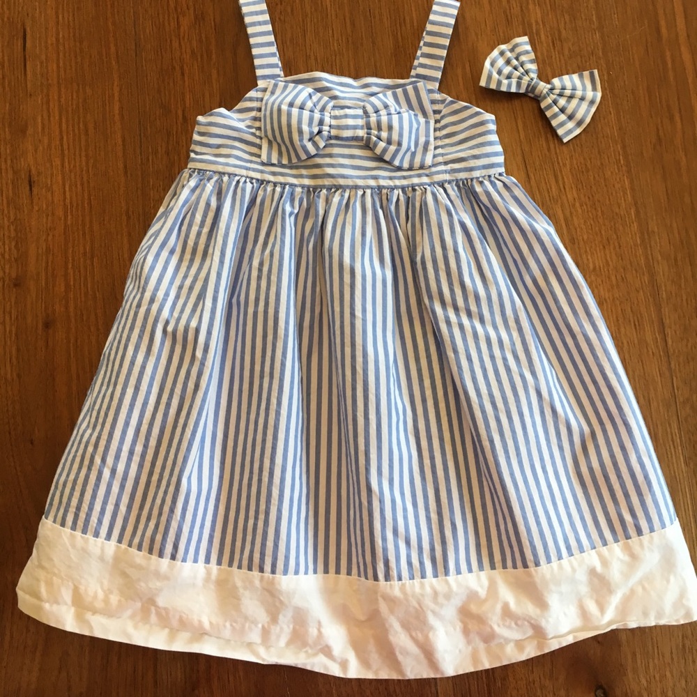 Striped Janie and Jack dress with matching bow
